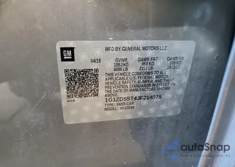 2018 Chevrolet Malibu Lt z USA, uszkodzony, nr VIN 1G1ZD5ST4JF214075